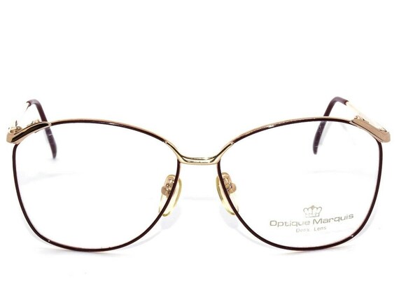 Optique Marquis Eyeglasses Maroon VL-3 Gold/Maroo… - image 3