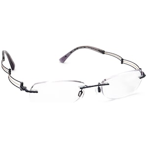 Charmant Lunettes XL2003 BL LineArt Black & Gold Rimless Frame Japon 51-18 135