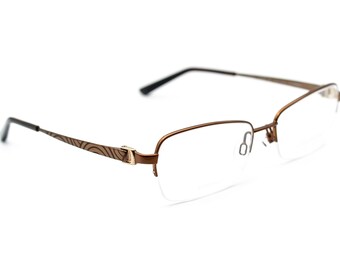Jimmy Choo 58 FZ6 Eyeglasses Brown Gold Frames Only Metal Half Rim 54-16-135 Jimmy Choo Eyeglasses 58 FZ6 Matte Dark Brown on Gold Half  main image 4