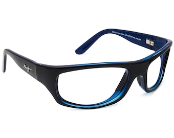 Gafas de sol Maui Jim solo con montura MJ 261-02G negro sobre azul rectangulares Italia 63 mm