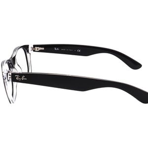 Gafas de sol Ray-Ban RB 2132 New Wayfarer 6052 Matte Black on Clear Square Italy 55 mm (solo montura) imagen 5