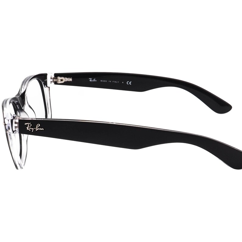 Gafas de sol Ray-Ban RB 2132 New Wayfarer 6052 Matte Black on Clear Square Italy 55 mm (solo montura) imagen 5