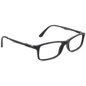 Puede incluir: Gafas rectangulares negras con un fino marco negro.