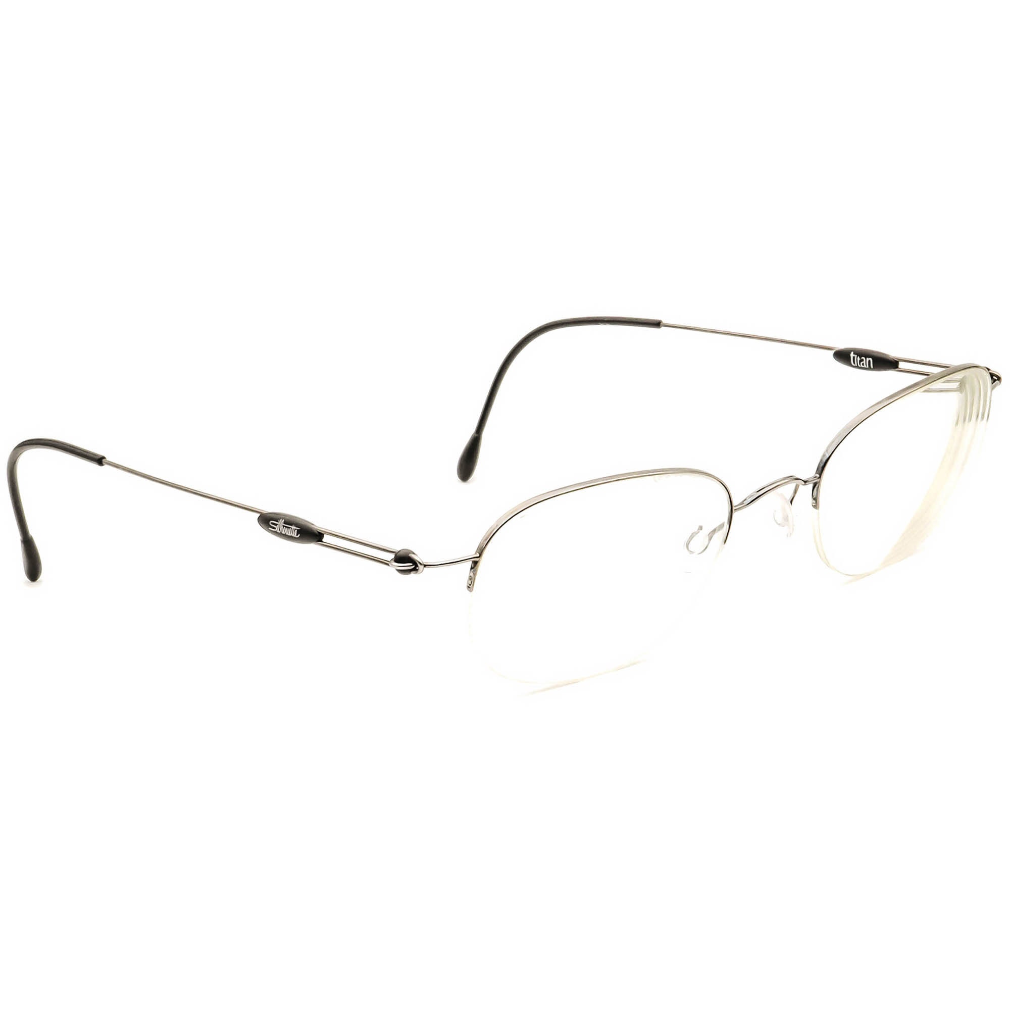 Silhouette Small Eyeglasses Titan Gunmetal Half Rim Frame 