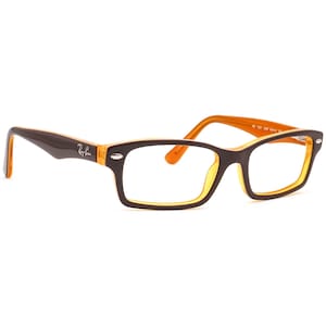 Gafas Ray-Ban pequeñas RB 1530 3588 Marrón oscuro sobre naranja Marco rectangular 48[]16 130