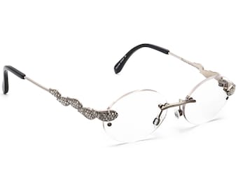 Diva Small Eyeglasses 5395 C.113 Silver Rimless Metal Frame Italy 46[]15 130