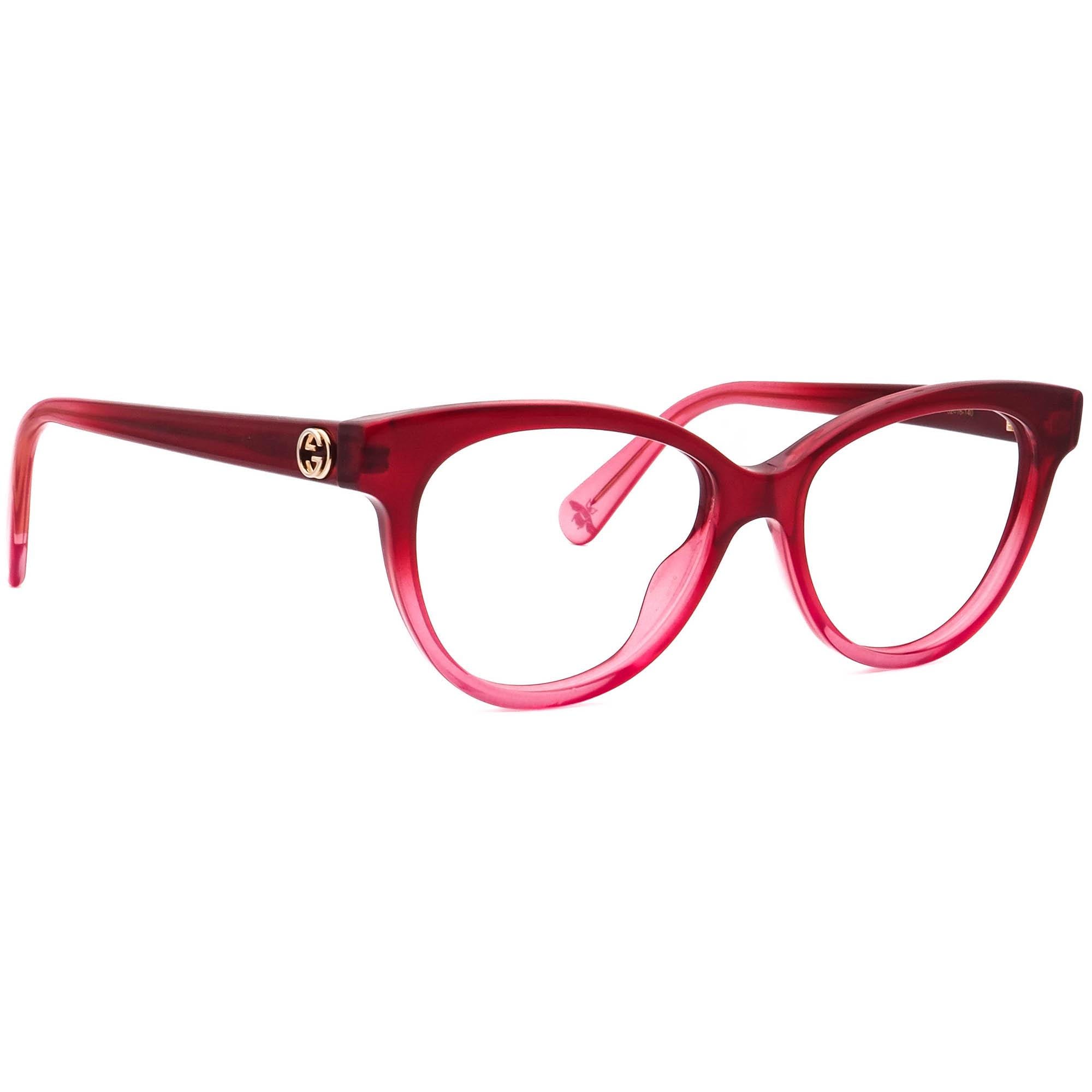 Gucci Women's Eyeglasses GG0373O 005 Red/Pink Gradient Cat Eye Frame Italy 52[]16 140