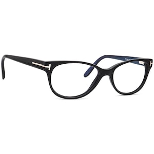 Tom Ford Women&#39;s Eyeglasses TF 5292 005 Polished Black on Violet Iridescent Cat Eye Frame Italy 53[]16 140