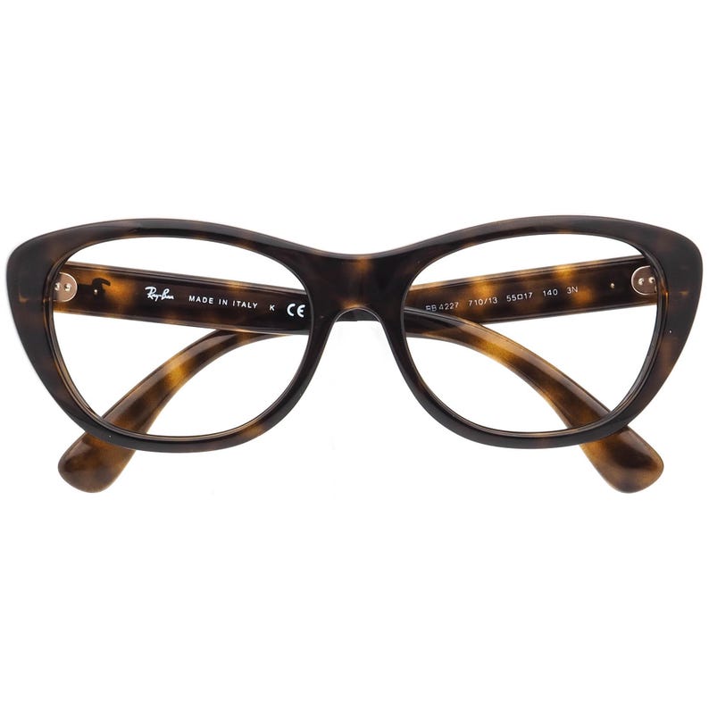Ray-Ban Women's Sunglasses Frame Only RB 4227 710/13 Polished Dark Havana Cat Eye Italy 55 mm image 6