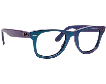 Ray-Ban Sunglasses Frame Only RB 2140 6113/30 Wayfarer Cosmo Mercury Blue Iridescent Square Italy 50 mm Handmade