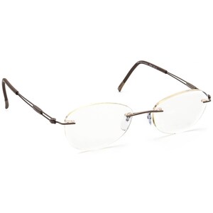 Silhouette Lunettes 5521 70 6040 Round Titan Brown Rimless Autriche 48[]17 135