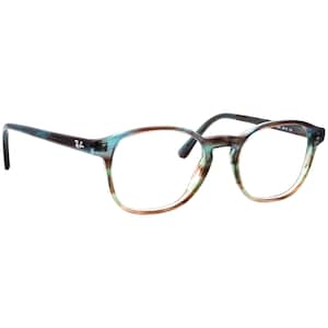 Lunettes de vue Ray-Ban RB 5417 8252 Poli Rayé Bleu Vert Marron Monture Phantos 50[]19 145
