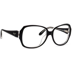 Maui Jim Women&#39;s Sunglasses Frame Only MJ299-02K Kalena Polished Black on Clear Butterfly Japan 57 mm