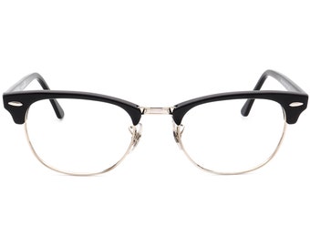 Ray-Ban Eyeglasses RB 5154 2000 Polished Black On Silver Square Frame 51[]21 145