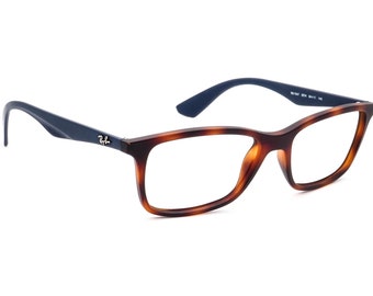 Ray-Ban Brillen RB 7047 5574 Mattes helles Havanna/Marineblau, quadratischer Rahmen 54[]17 140