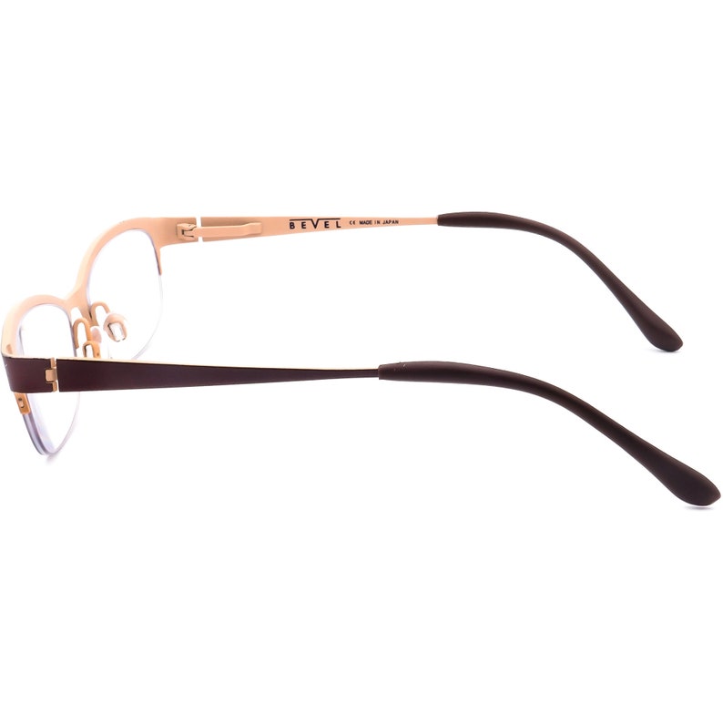 Occhiali da vista da donna Bevel 8642 Poppy GTSA Marrone Half Rim Montatura in metallo Giappone 5016 140 immagine 5