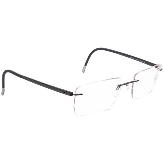 silhouette-eyeglasses-7642-60-6061-titan-gunmetal-gray-rimless-etsy