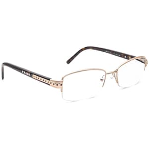 Prada Women's Eyeglasses VPR 57M 2AU-1O1 Rose Gold with Crystals Half Rim Frame Italy 50[]17 135