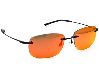 Óculos de sol Maui Jim com armação apenas MJ932-2M Nanea preto sem aro metal Japão 55 mm