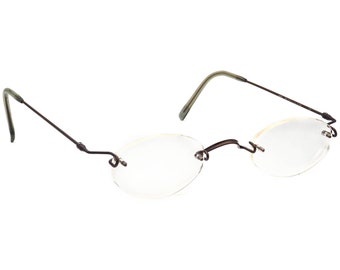 Kazuo Kawasaki Eyeglasses Kooki MP-631 L-Lug Brown Rimless Frame Japan 44[]24 140