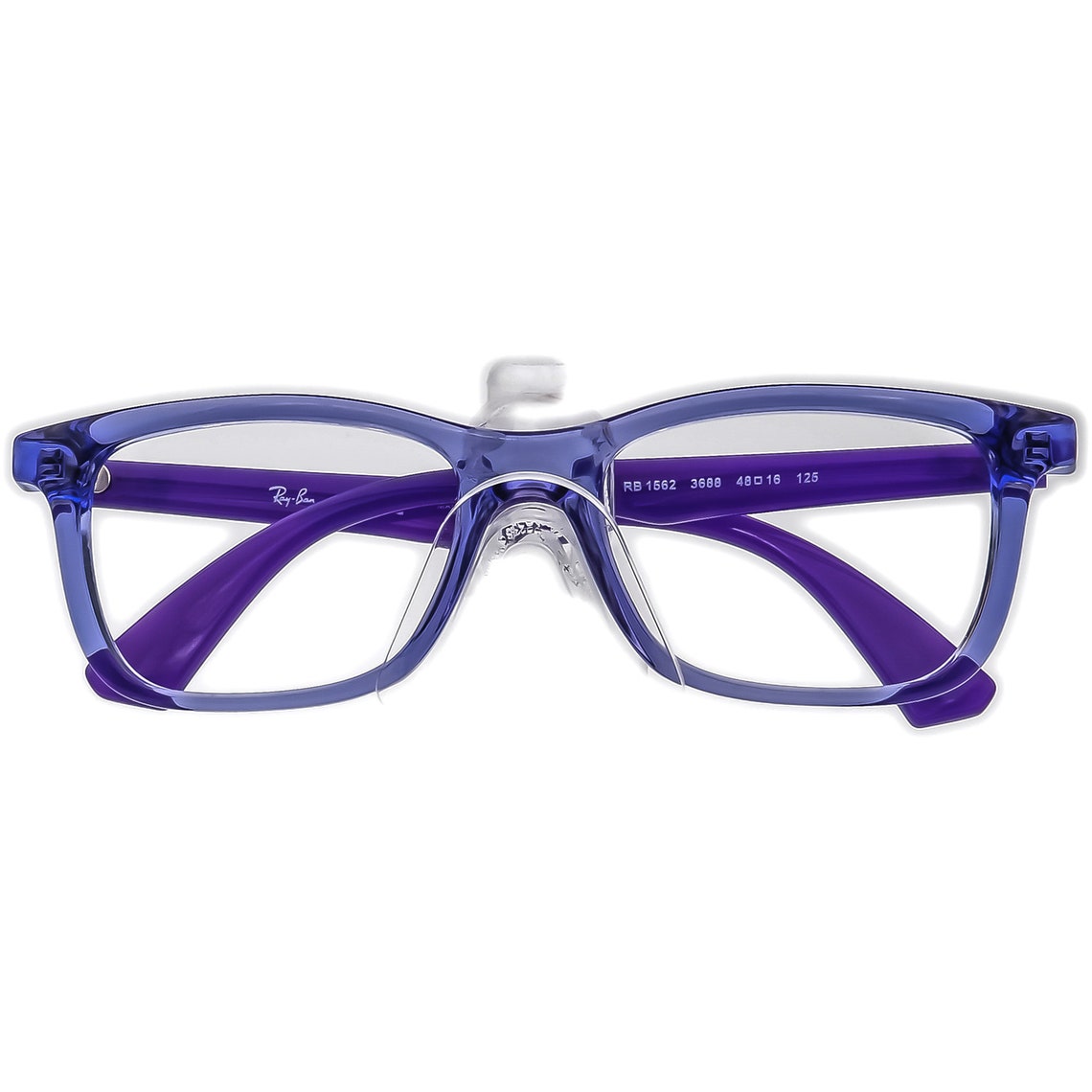 Ray Ban Small Eyeglasses Rb 1562 3688 Purple Rectangular Frame Etsy