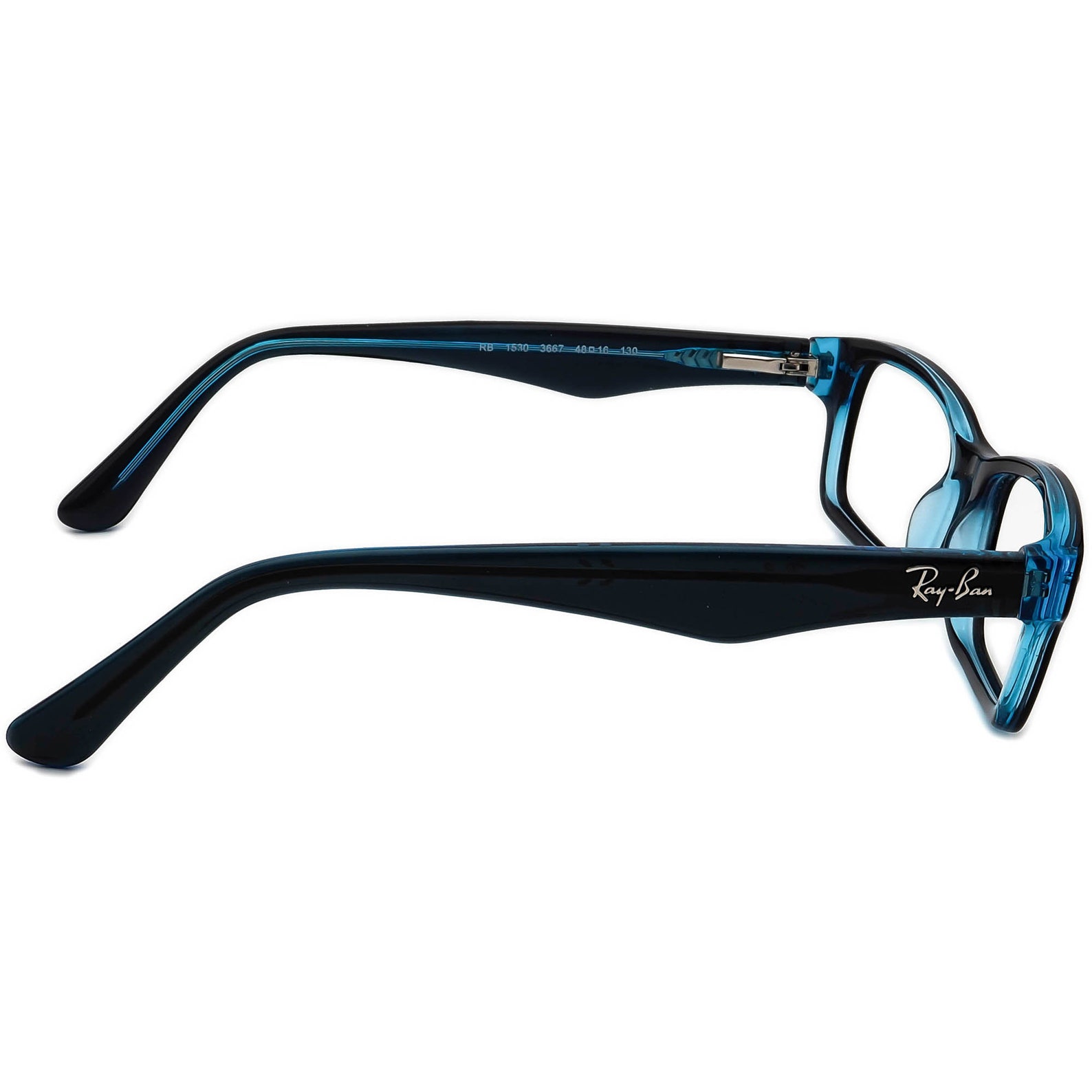 Ray Ban Small Eyeglasses Rb 1530 3667 Blue Rectangular Frame Etsy