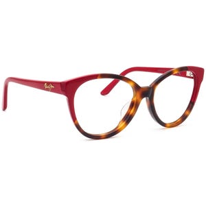 Maui Jim Women&#39;s Sunglasses Frame Only MJ 725-66 Sunshine Tortoise/Red Rounded Cat Eye Italy 56 mm