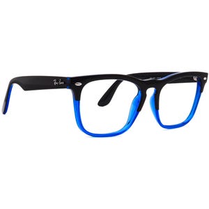 Ray-Ban Sunglasses Frame Only Steve RB 4487-V 6632/19 Polished Black On Blue Square Italy 54 mm image 1