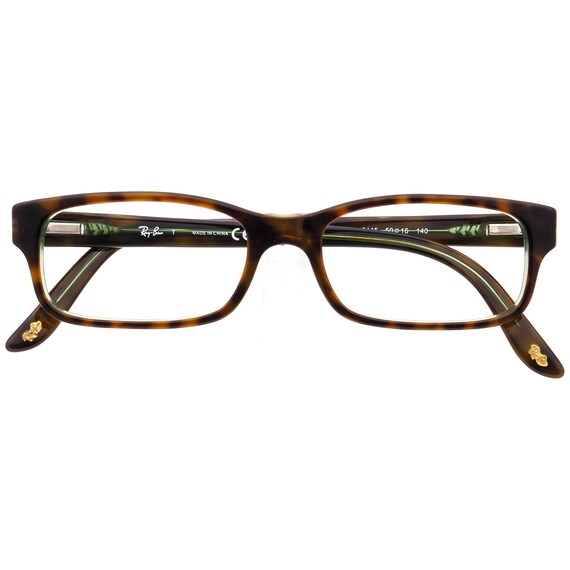 Ray-Ban Women\'s Havana on Green Rectangular Shaped Eyeglasses RB 5187 2445 Ray-Ban Eyeglasses RB 5187 2445 Havana on Green Rectangular  main image 3