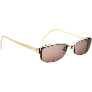 Prada Women&#39;s Eyeglasses VPR53N Gold/Ivory Half Rim Frame Italy 53[]17 135