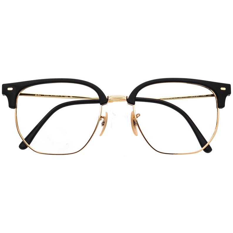Ray-Ban Sunglasses Frame Only RB 4416 New Clubmaster 601/31 Polished Black/Gold Square Italy 53 mm image 6