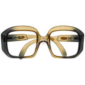 Christian Dior Women's Vintage Sunglasses Frame Only 4374 4 3/4 C05 Transparent Green Olive Gradient Square 52 mm image 6