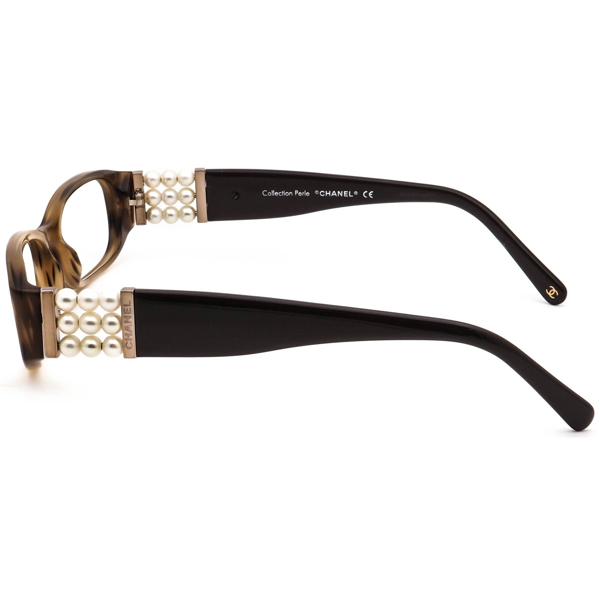 Chanel Women s Eyeglasses 3155 H C.1101 Pearl Collection Perle Brown Marble Rectangular Frame Italy 5116 135 Etsy