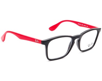 Anteojos para niños Ray-Ban RB 1553 3725 Marco rectangular negro sobre rojo 46[]16130