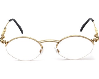 Caviar Women's Eyeglasses Gold with Rhinestones Half Rim Metal Frame 48[]19  140