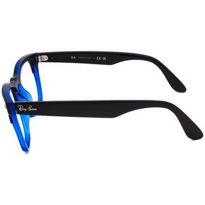 Ray-Ban Sunglasses Frame Only Steve RB 4487-V 6632/19 Polished Black On Blue Square Italy 54 mm image 5