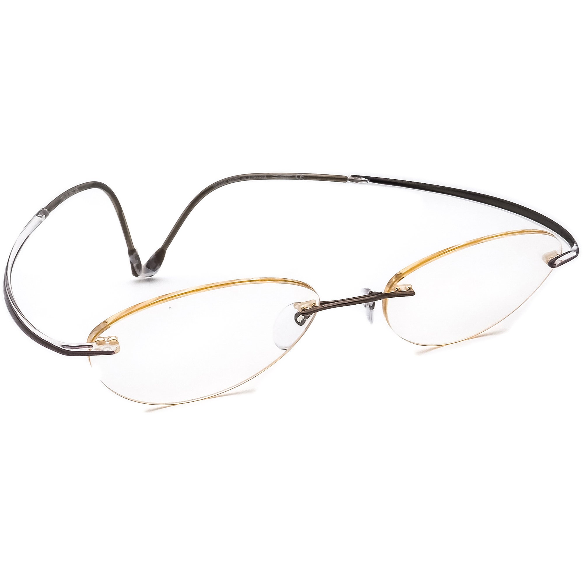Silhouette‎ Rimless Eyeglasses Frame Austria Gold Brown Titanium 6668 6057 49-17 Silhouette Eyeglasses 7608 6057 Brown/Beige Rimless Frame  main image 3