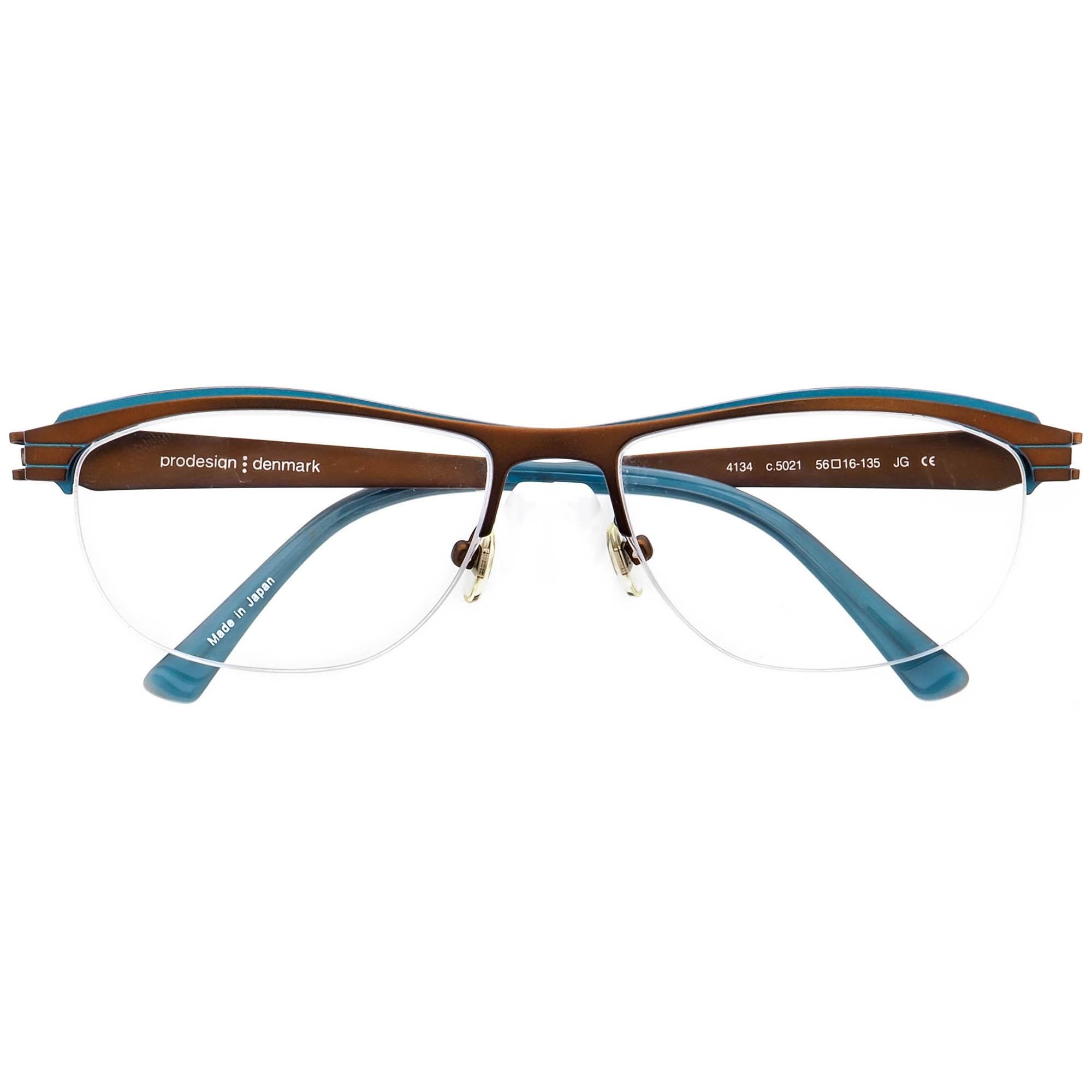 Prodesign Denmark Women's Eyeglasses 4134 C.5021 Brown/blue Half