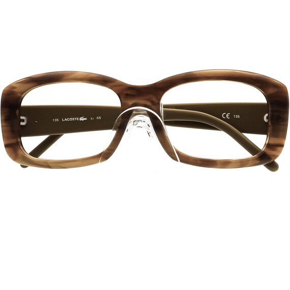 Lacoste Eyeglasses Brown Marble Rectangular Frame… - image 6