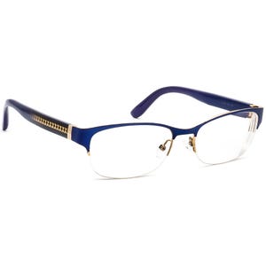 Jimmy Choo Women's Eyeglasses JC 128 16V Blue on Gold Half Rim Frame Italy 53[]17 135