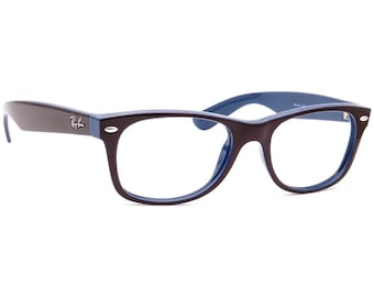 Ray-Ban Sunglasses Frame Only RB 2132 Pre-Owned Wayfarer 874/51 Polished Brown on Blue Square Italy 52 mm