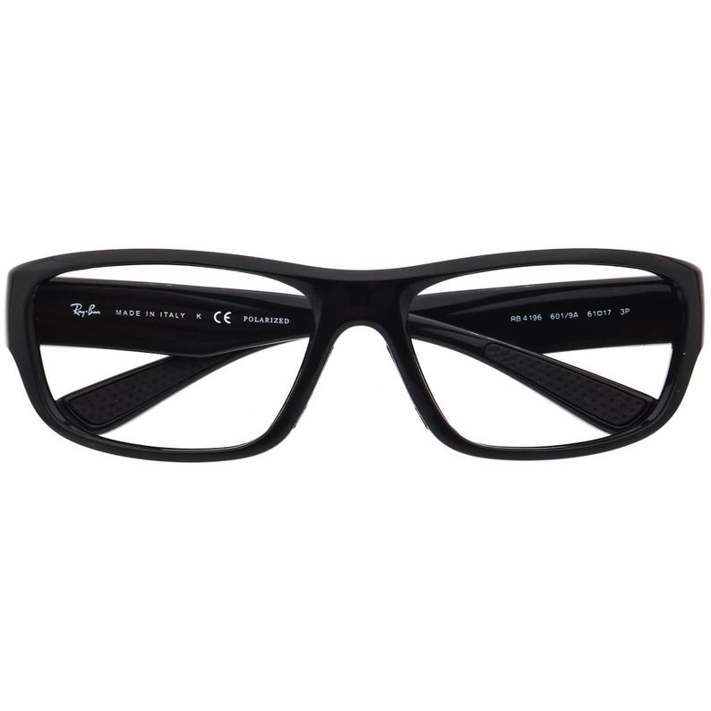 Gafas de sol Ray-Ban RB 4196 601/9A cuadradas negras pulidas, montura única, Italia, 61 mm imagen 6