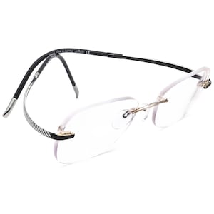 Silhouette Lunettes 7690 00 6050 Titan Argent/Noir Rimless Autriche 52[]19 145