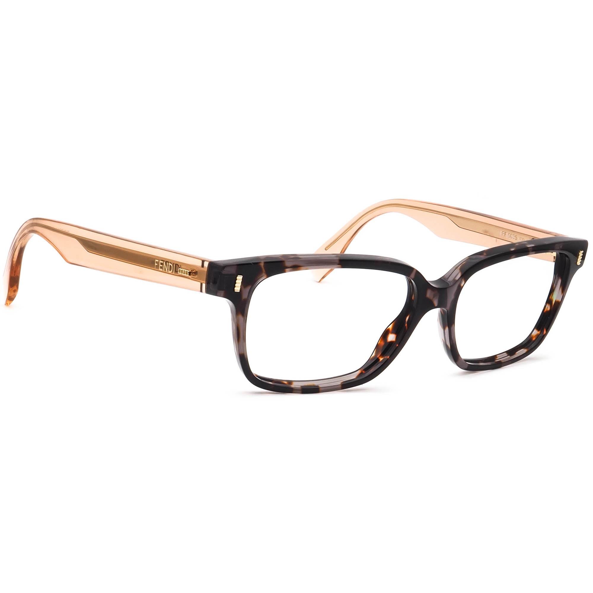 Fendi Women's Eyeglasses FF 0035 1CD Gray Tortoise/crystal Peach