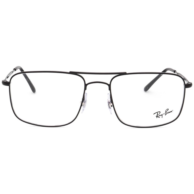 Gafas de vista Ray-Ban RB 6434 2509 con montura cuadrada de metal negro pulido, 55[]18 145 imagen 2