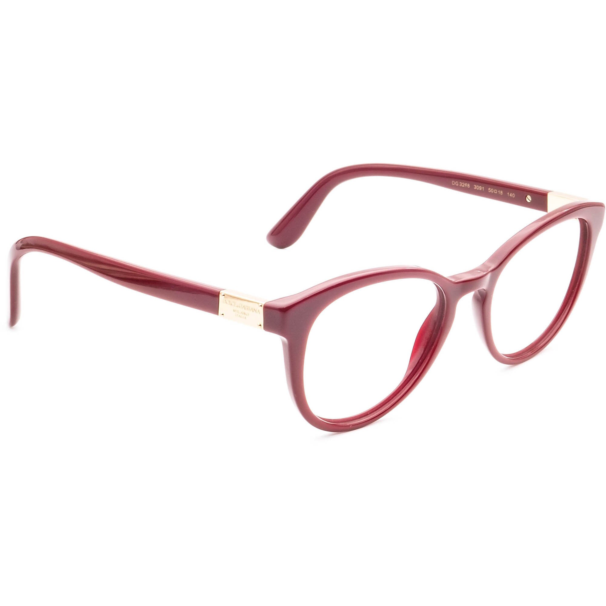 ドルチェ&ガッバーナ 眼鏡 ドルチェ＆ガッバーナ 眼鏡 DG 3268 3091 バーガンディ キャットアイ