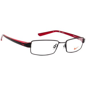 Nike Men&#39;s Eyeglasses 8065 001 Polished Black/Red Rectangular Frame 51[]17 145