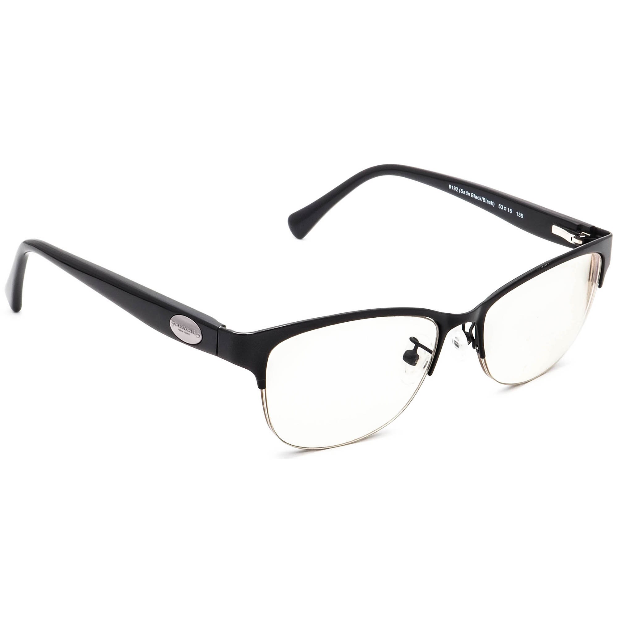 Coach Eyeglasses HC 5066 9192 Satin Black black Half Rim Frame 5316 135 Etsy