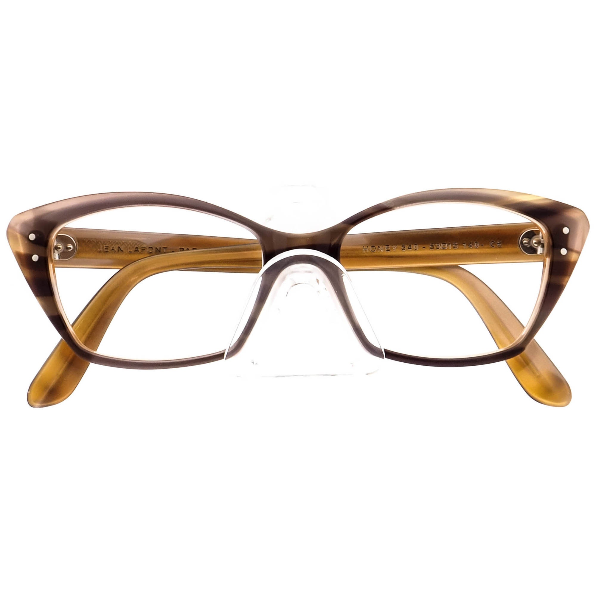 Jean Lafont Eyeglasses Honey 540 Pearl Stripped Brown Cat Eye