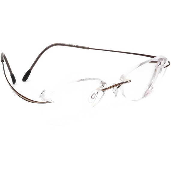 Silhouette Eyeglasses 6576 6082 Titan Brown&White… - image 1
